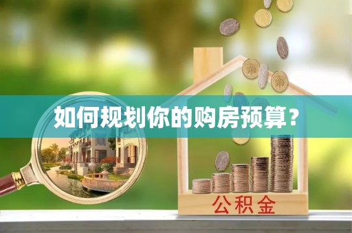 布拖如何规划你的购房预算？